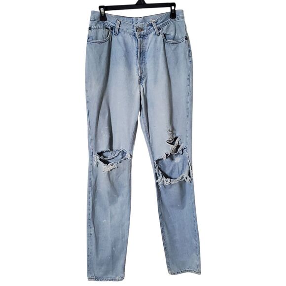 Vintage 90s Made USA Levi’s 501 Grunge Distressed Thrashed Light Wash 33x32 - Picture 1 of 11